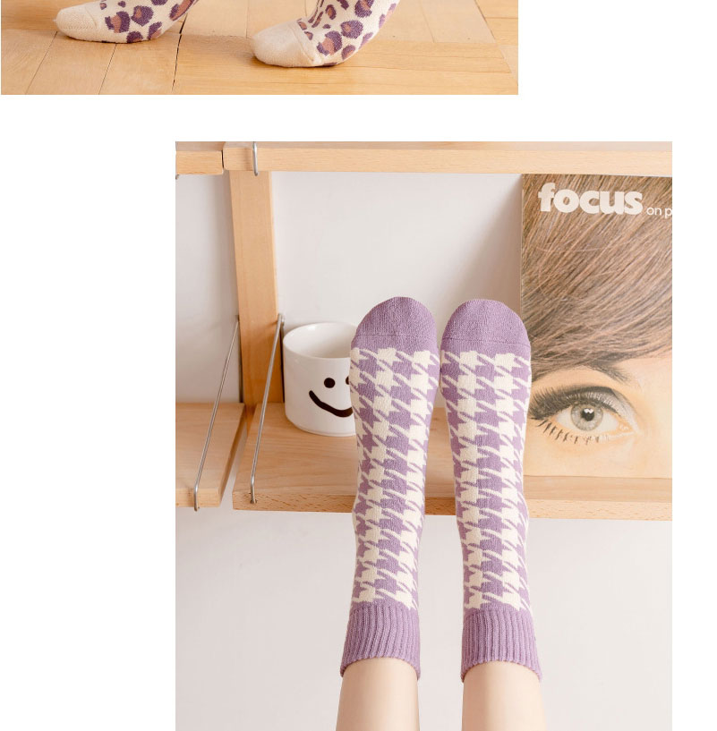 Fashion Houndstooth Cotton Geometric Print Cotton Socks,Fashion Socks