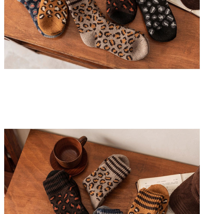 Fashion Coffee Leopard Print Thick Socks,Fashion Socks