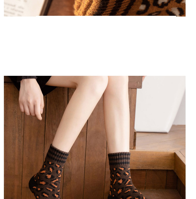 Fashion Yellow Leopard Print Thick Socks,Fashion Socks