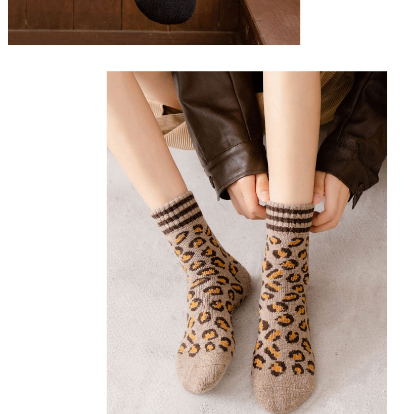 Fashion Coffee Leopard Print Thick Socks,Fashion Socks