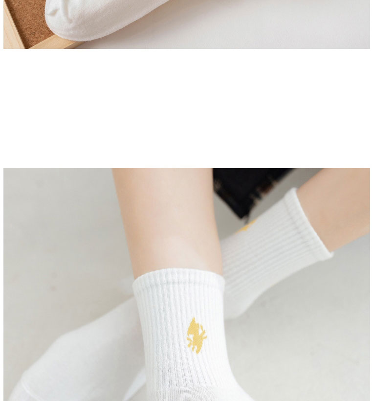 Fashion Little Yellow Duck Cotton Geometric Embroidered Tube Socks,Fashion Socks