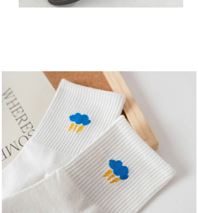 Fashion Lightning Cotton Geometric Embroidered Tube Socks,Fashion Socks