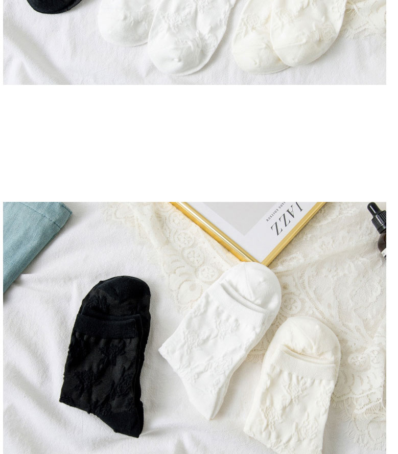 Fashion Milky White Modern Floral Cotton Socks,Fashion Socks