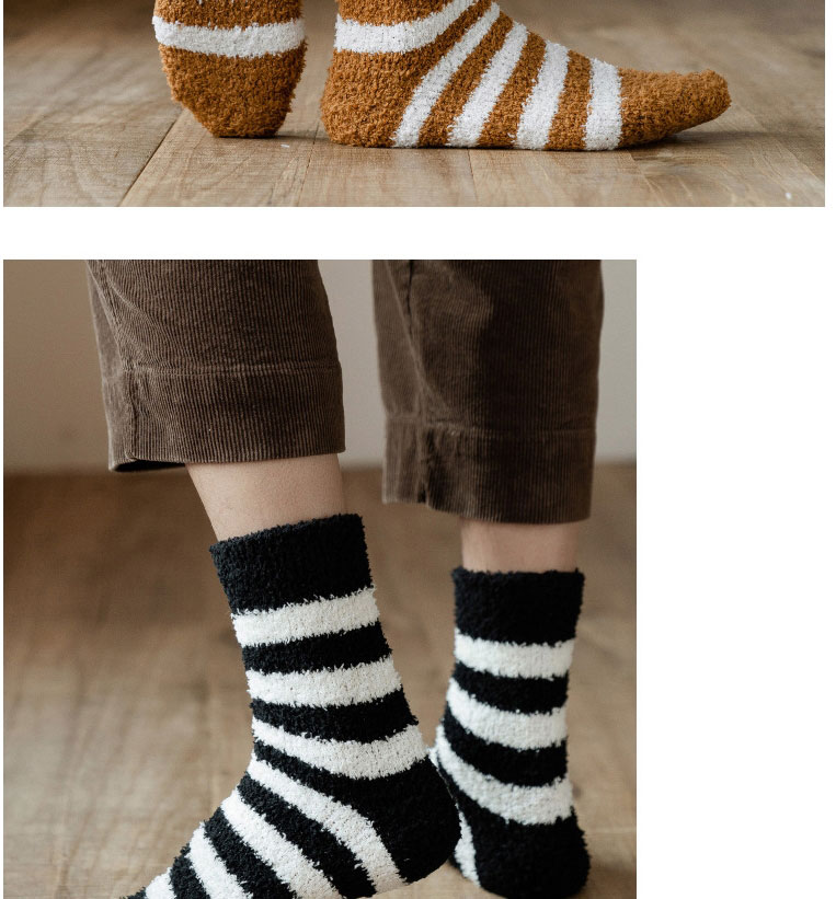 Fashion Dark Gray Plush Striped Tube Socks,Fashion Socks