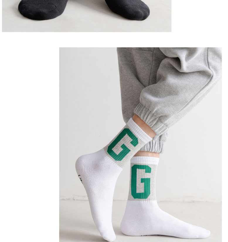 Fashion Grey Letter Print Long Sleeve Socks,Fashion Socks