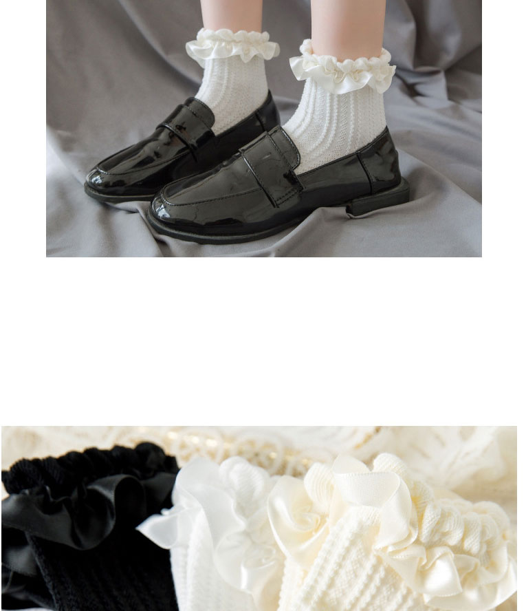 Fashion Pure White Solid Color Ribbon Lace Vertical Socks Socks,Fashion Socks