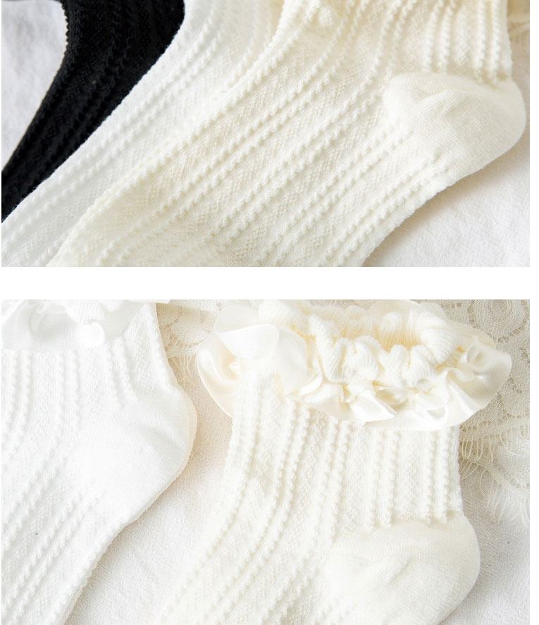 Fashion Milky White Solid Color Ribbon Lace Vertical Socks Socks,Fashion Socks
