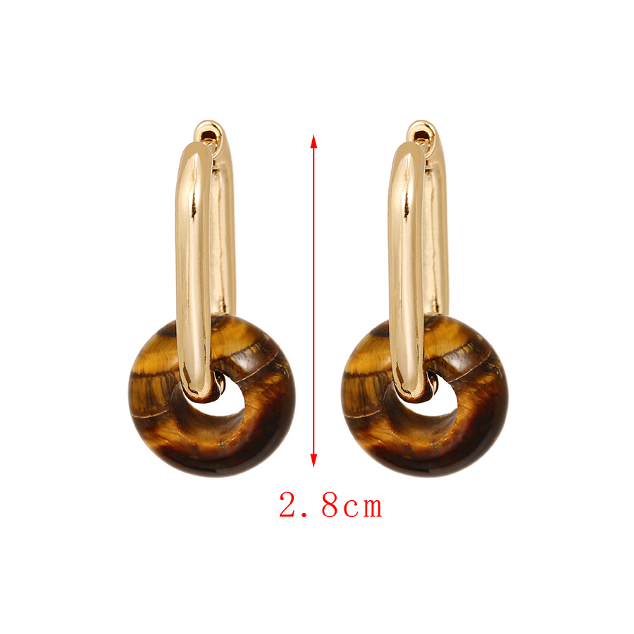 Fashion Brown Titanium Steel Resin Circle Ear Ring,Earrings