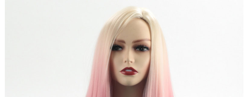 Fashion Photo Color Gradient Long Straight Hair Synthetic Headgear,Wigs