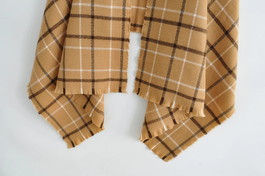 Fashion Ginger Cashmere Plaid Scarf,knitting Wool Scaves