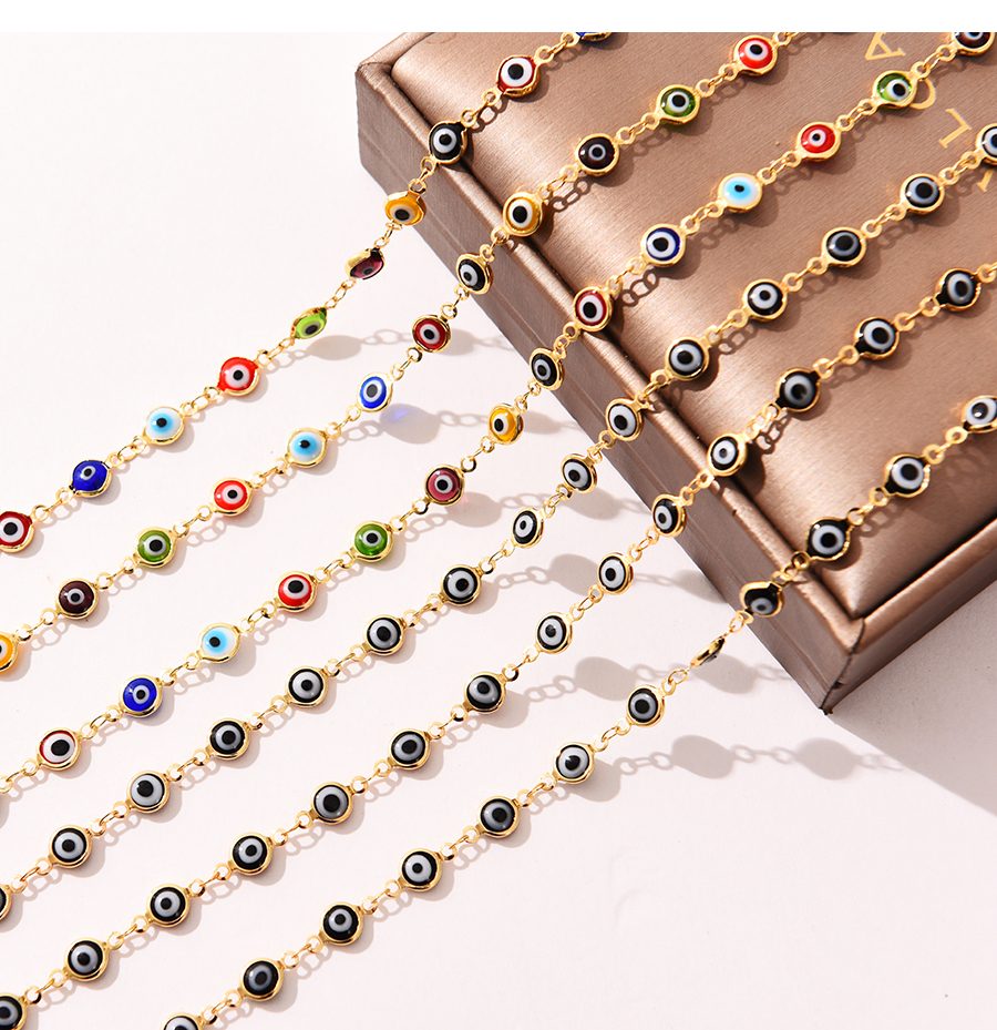 Fashion Color Copper Dripping Eye Chain Accessories (100cm),Jewelry Findings & Components
