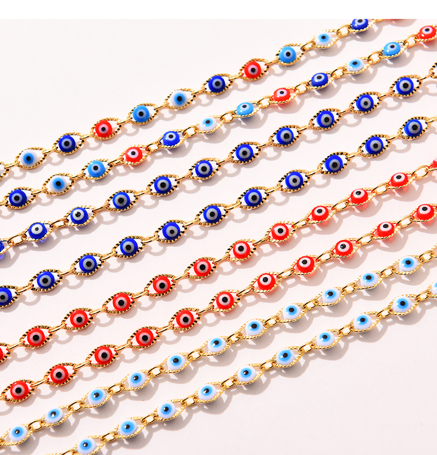 Fashion Royal Blue Copper Dripping Eye Chain Accessories (100cm),Jewelry Findings & Components