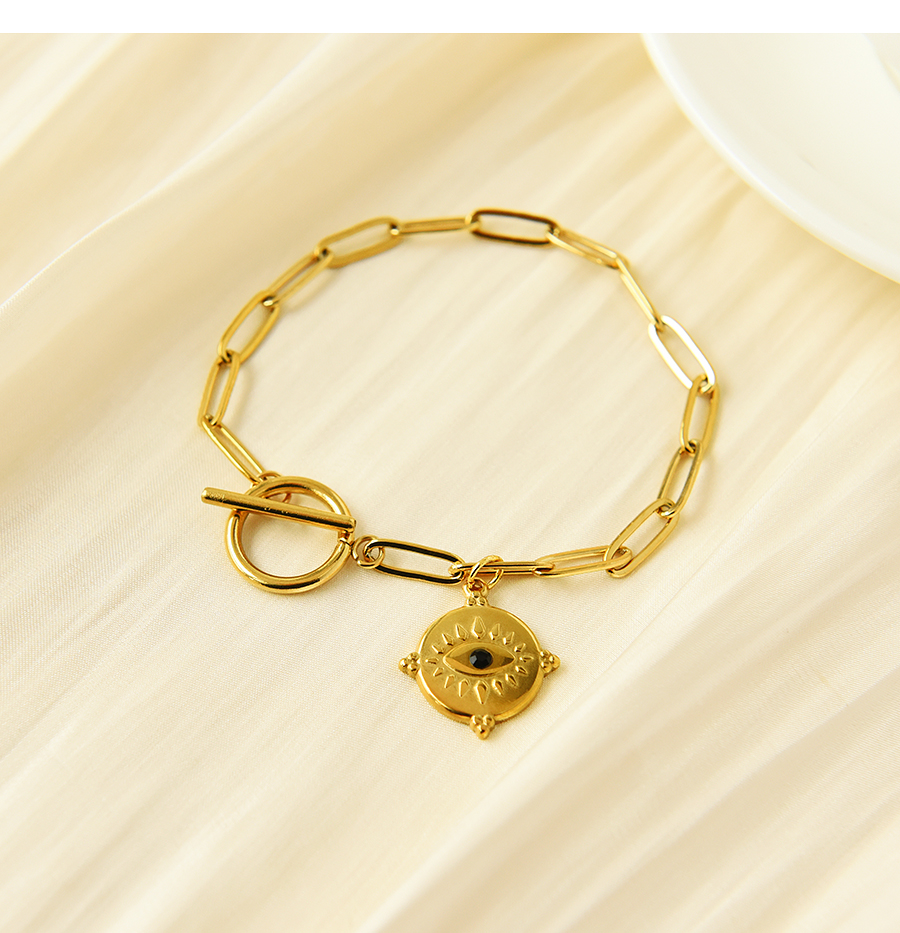 Fashion Gold Titanium Steel Irregular Eye Ot Buckle Bracelet,Bracelets