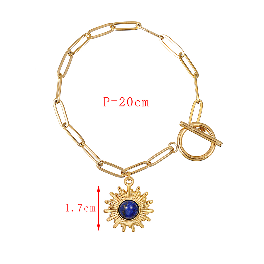 Fashion Navy Blue Titanium Steel Resin Irregular Sun Ot Buckle Bracelet,Bracelets