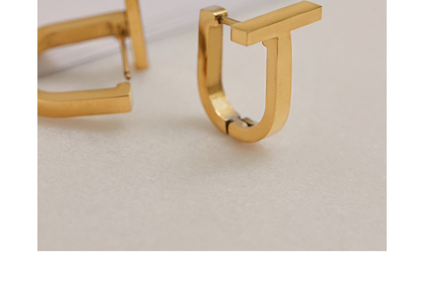 Fashion Gold Color Titanium Steel Letter Ear Ring,Earrings