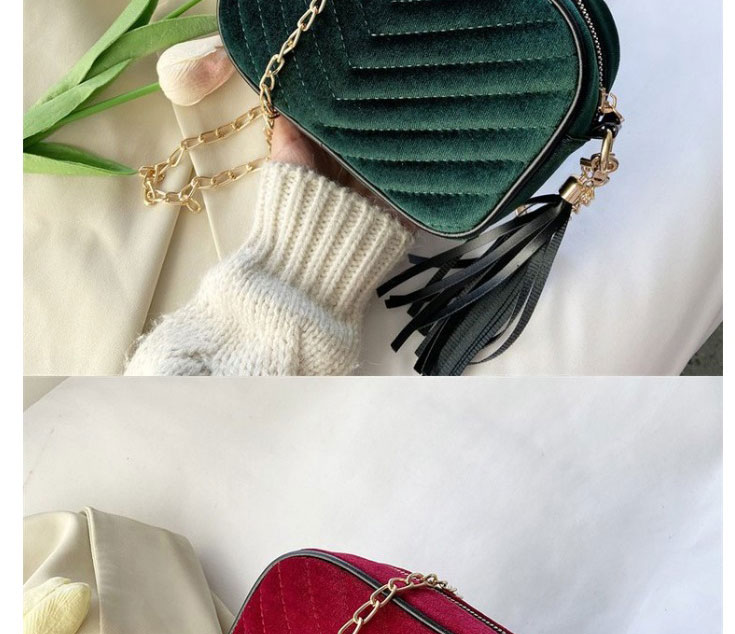 Fashion Red Velvet Chain Crossbody Bag,Shoulder bags