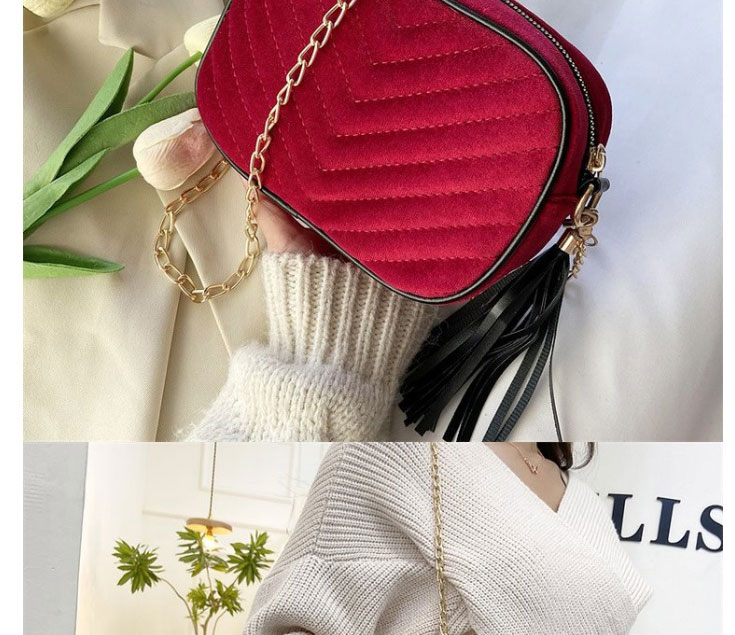 Fashion Red Velvet Chain Crossbody Bag,Shoulder bags