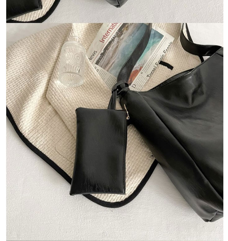 Fashion Long Shoulder Strap Black Large Capacity Soft Leather Shoulder Bag,Messenger bags