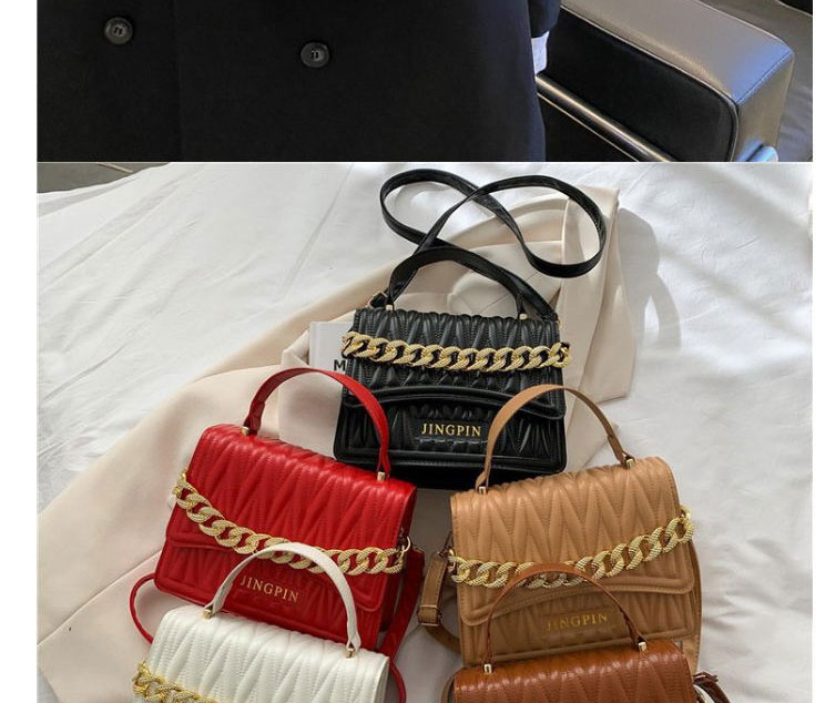 Fashion Khaki Lingge Chain Portable Messenger Bag,Shoulder bags
