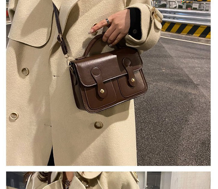 Fashion Coffee Color Pu Flap Crossbody Bag,Shoulder bags