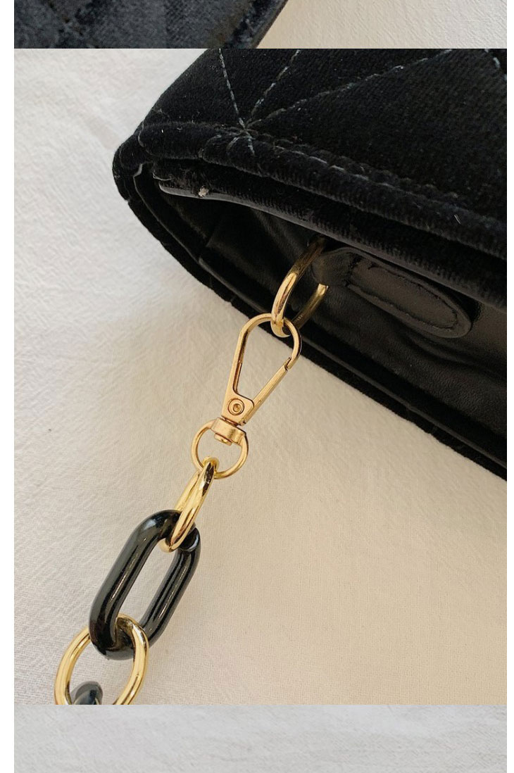 Fashion Black Golden Velvet Embroidery Thread Diagonal Bag,Shoulder bags
