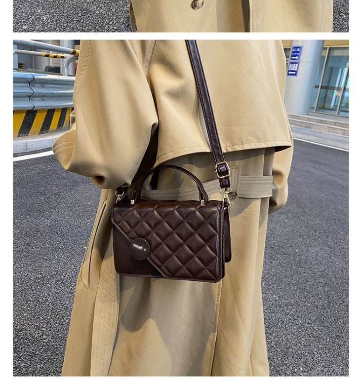 Fashion Brown Pu Diamond Crossbody Bag,Shoulder bags