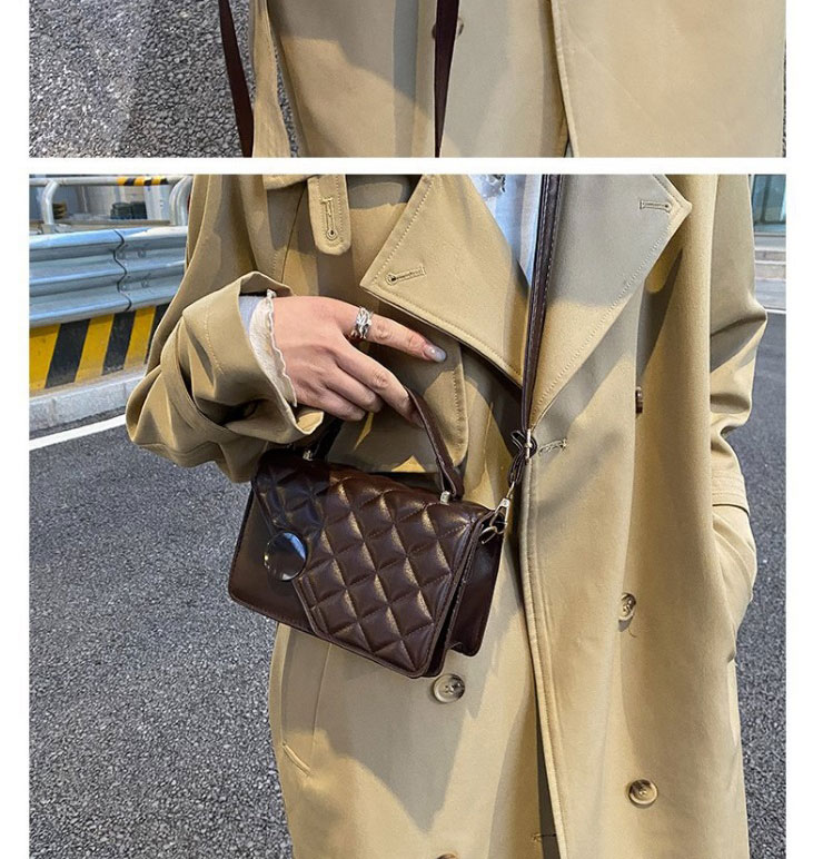 Fashion Brown Pu Diamond Crossbody Bag,Shoulder bags