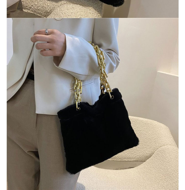 Fashion Grey Plush Large-capacity Handbag,Handbags