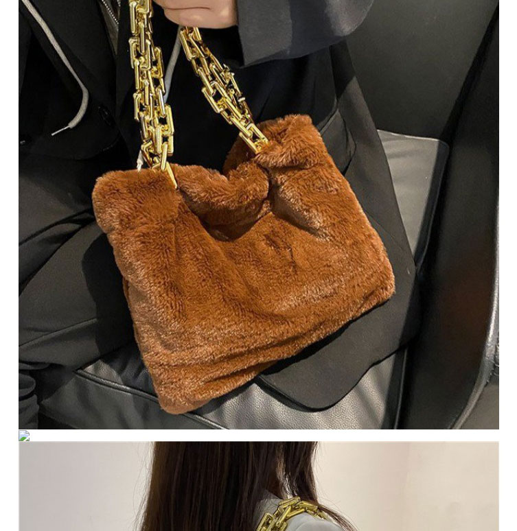 Fashion Grey Plush Large-capacity Handbag,Handbags