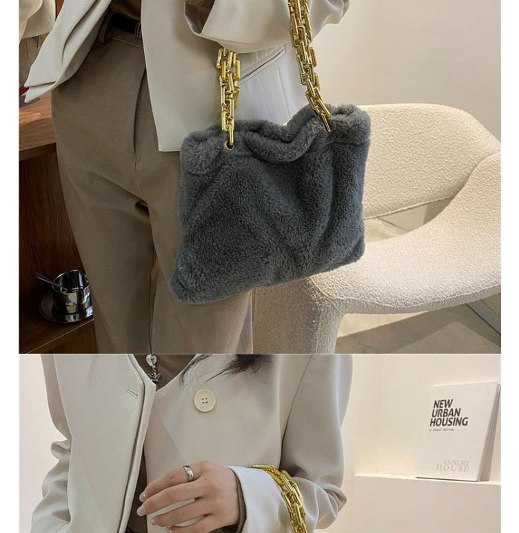 Fashion White Plush Large-capacity Handbag,Handbags
