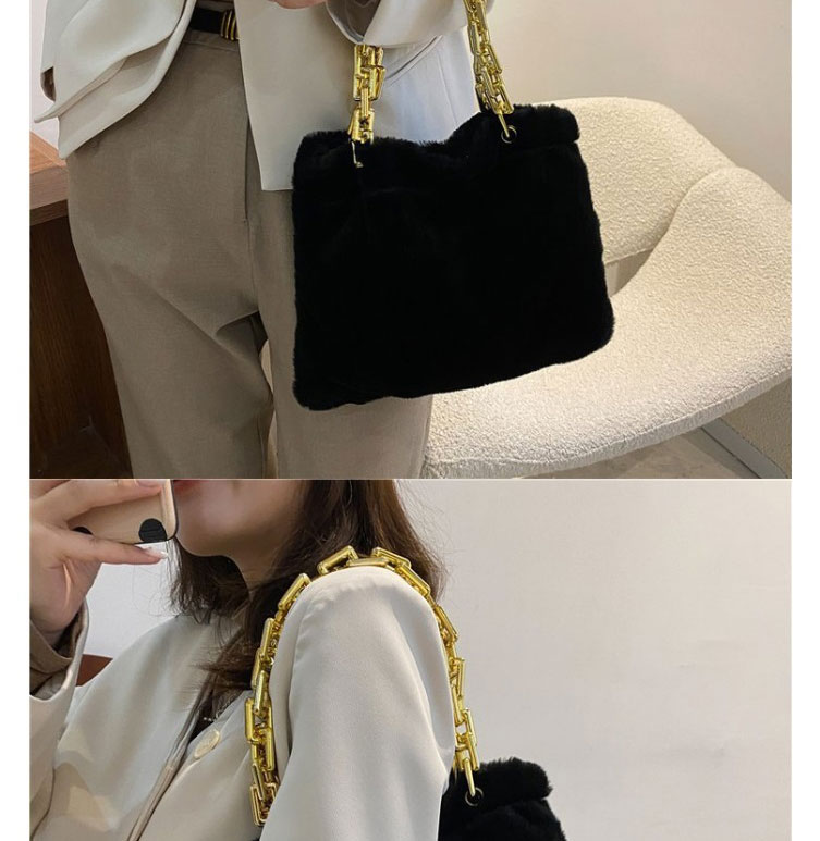 Fashion Brown Plush Large-capacity Handbag,Handbags
