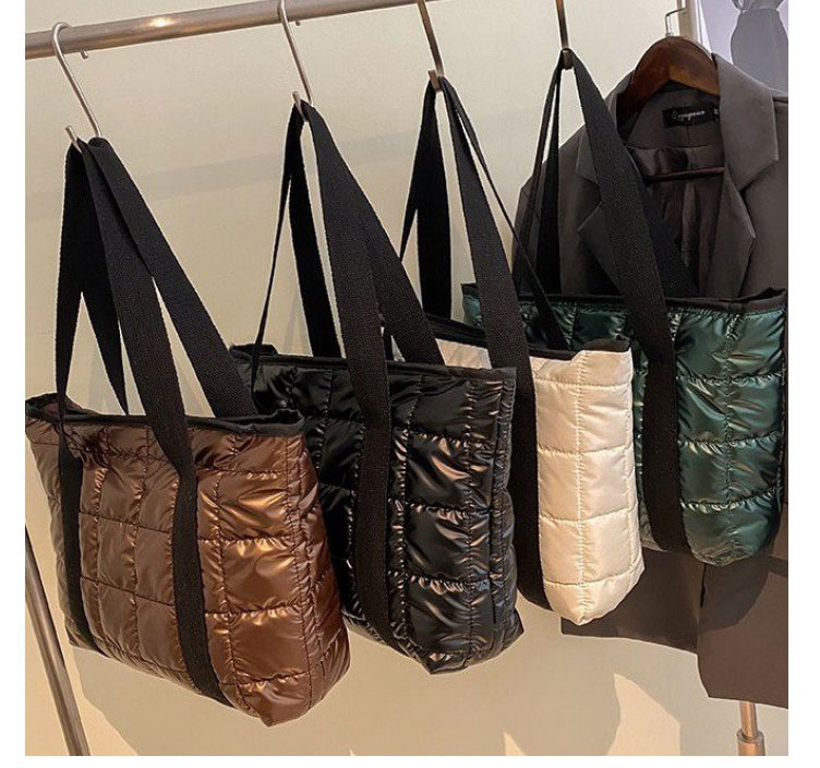Fashion Brown Large-capacity Nylon Laser Handbag,Handbags