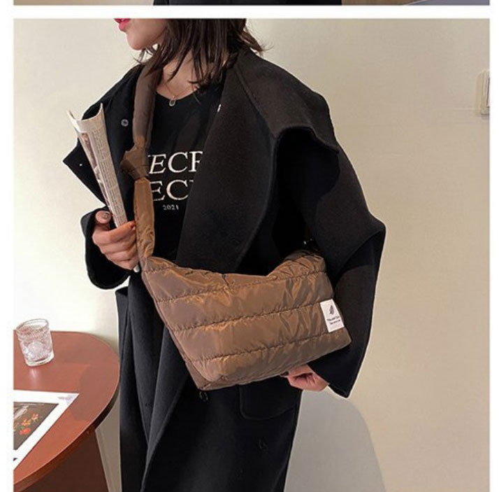 Fashion Coffee Color Cotton Patch Crossbody Bag,Shoulder bags