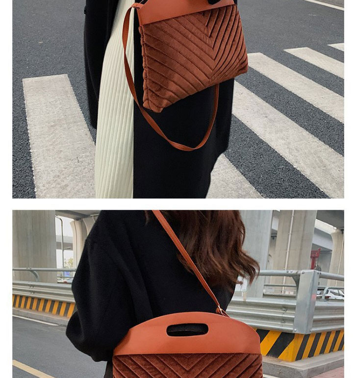 Fashion Brown Plush Velvet Clutch,Handbags