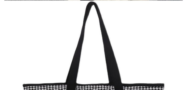 Fashion Black Large-capacity Houndstooth Label Shoulder Bag,Messenger bags