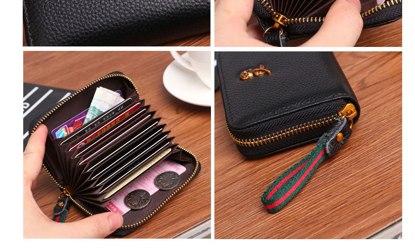 Fashion Red Zipper Multi-position Card Holder Coin Purse,Wallet