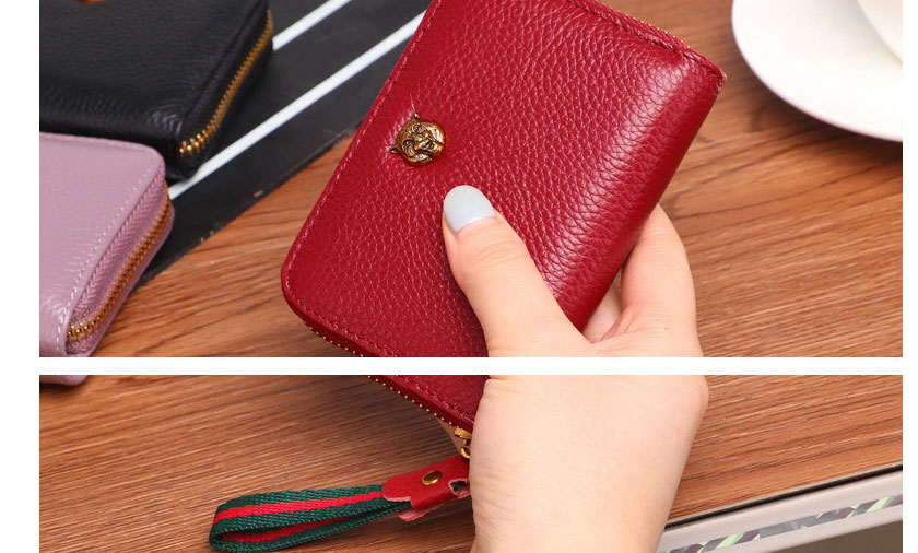 Fashion Red Zipper Multi-position Card Holder Coin Purse,Wallet