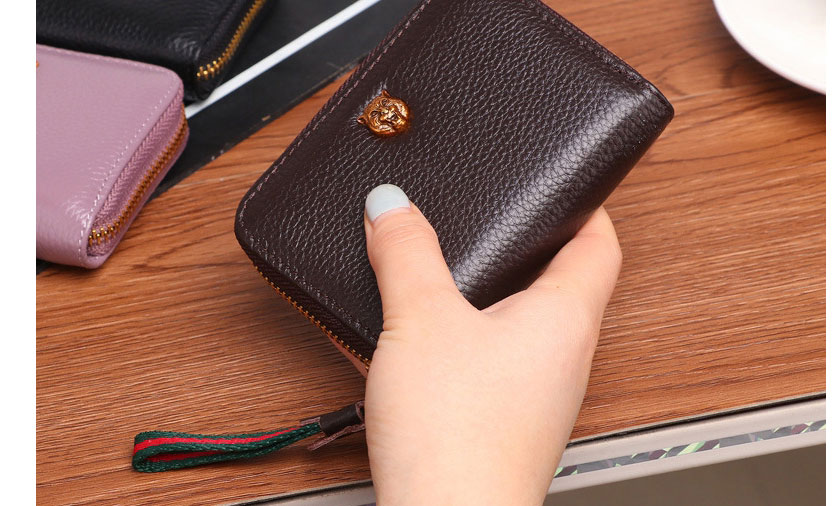 Fashion Black Zipper Multi-position Card Holder Coin Purse,Wallet
