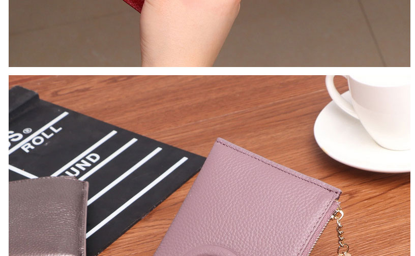 Fashion Lotus Root Starch Large-capacity Buckle Leather Wallet With Multiple Card Slots,Wallet