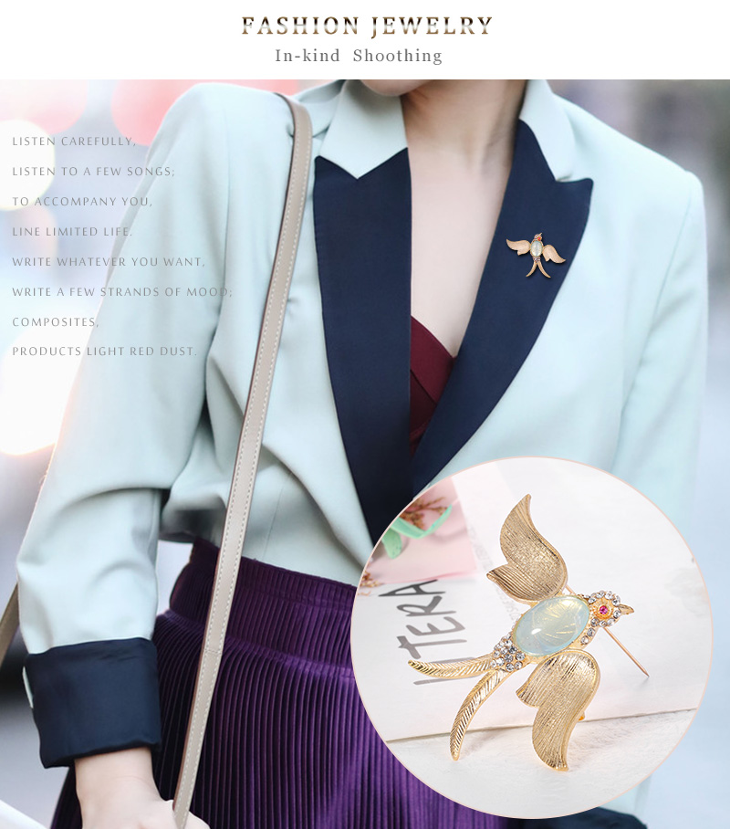 Fashion Gold Alloy Diamond Bird Brooch,Korean Brooches