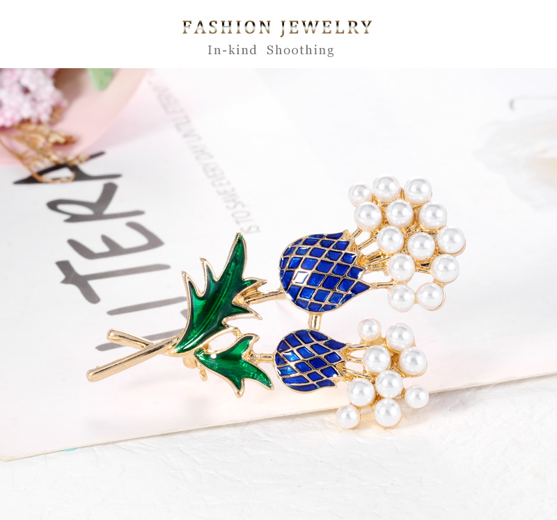 Fashion Gold Alloy Drop Oil Pearl Flower Brooch,Korean Brooches