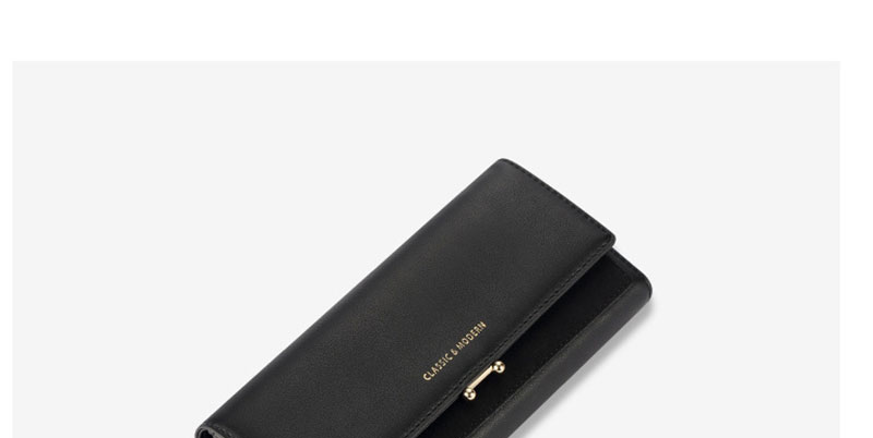 Fashion Black Large Capacity Tri-fold Clutch,Wallet