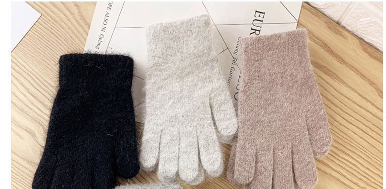 Fashion Black Cashmere Plus Velvet Finger Gloves,Full Finger Gloves