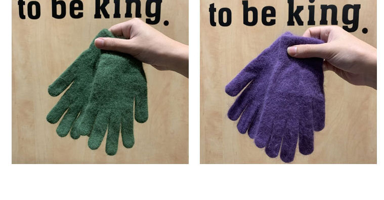 Fashion Grey Rabbit Fur Plus Velvet Finger Gloves,Full Finger Gloves