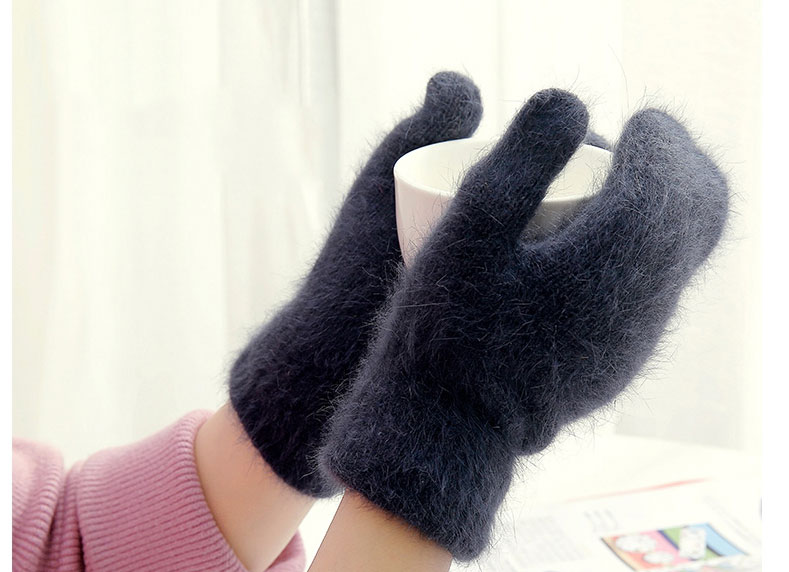 Fashion White Cartoon Rabbit Wool Mittens,Full Finger Gloves