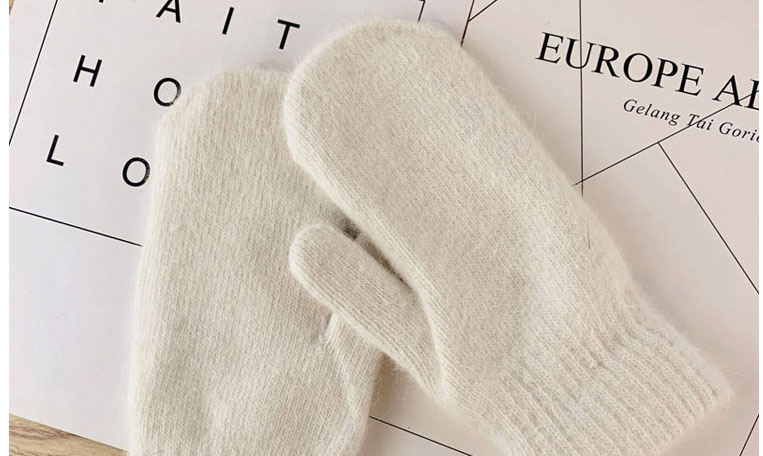 Fashion Navy Mittens Short Rabbit Fur Gloves,Full Finger Gloves