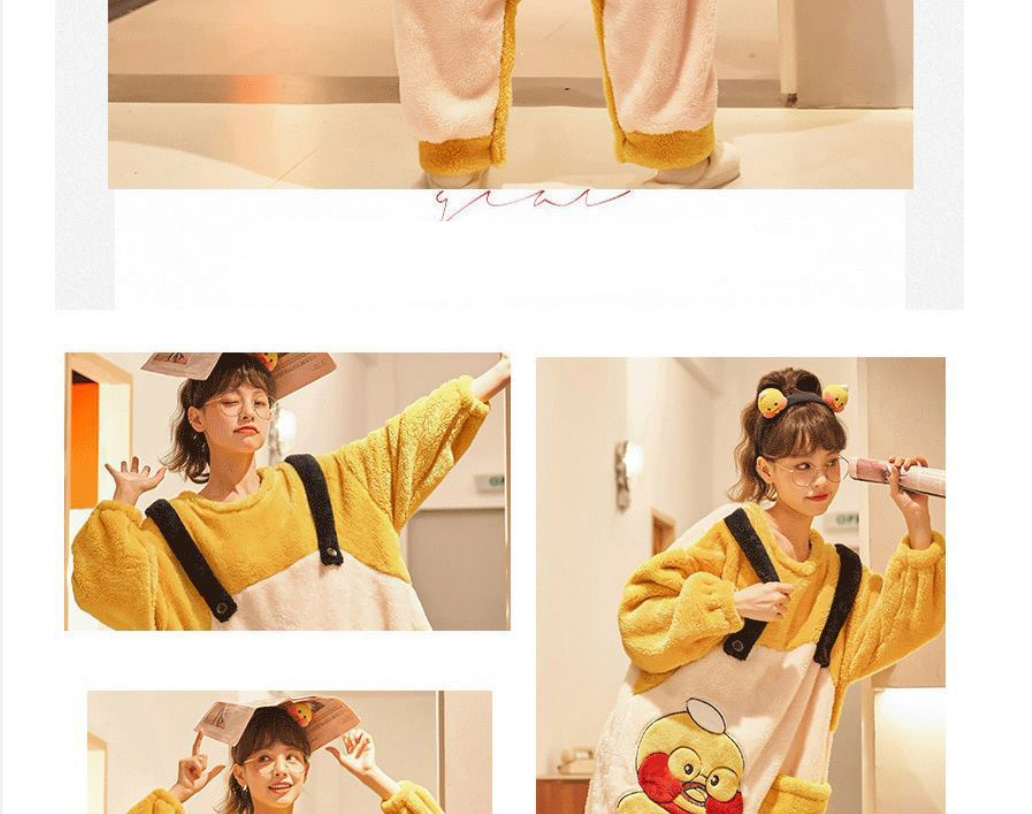 Fashion Mickey Flannel Round Neck Cartoon Plus Velvet One-piece Pajamas,CURVE SLEEP & LOUNGE