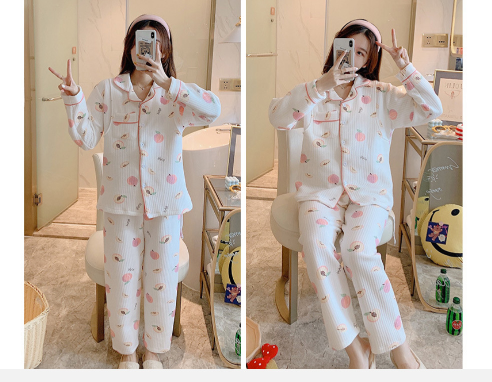 Fashion 6027 Kimono White Socks Air Cotton Kimono Collar Printed Maternity Pajamas Set,CURVE SLEEP & LOUNGE