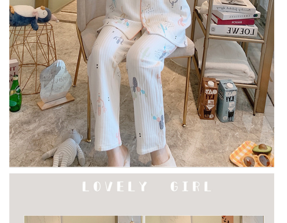 Fashion 6019 Lace Pink Socks Maternity Pajama Set With Air Cotton Side Collar Geometric Print,CURVE SLEEP & LOUNGE