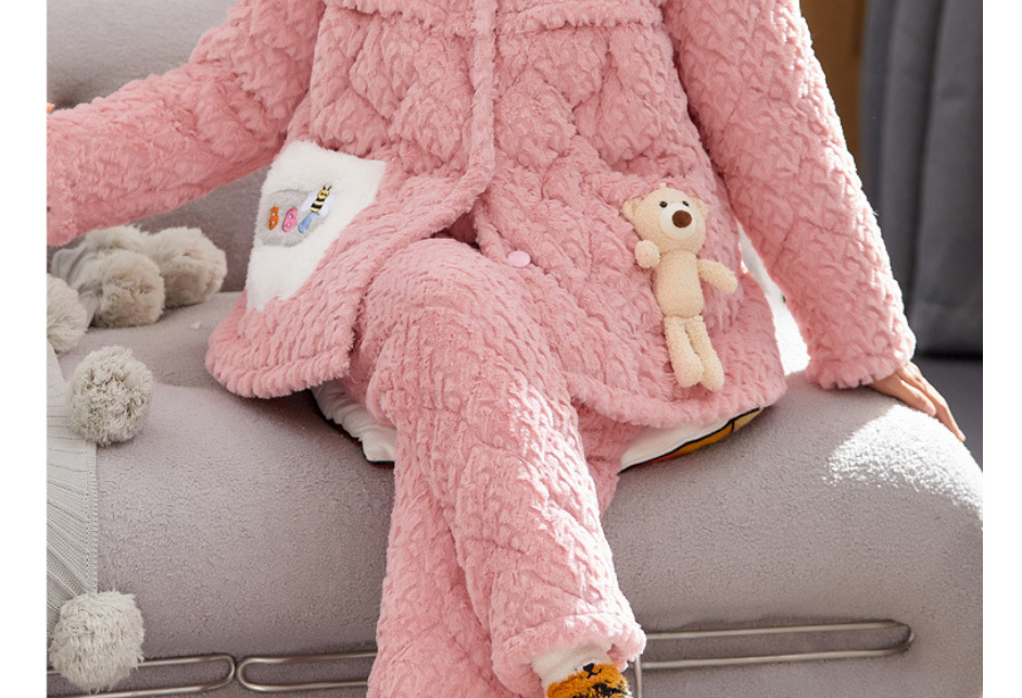 Fashion 5# Coral Fleece Cartoon Maternity Pajamas Set,Kids Clothing